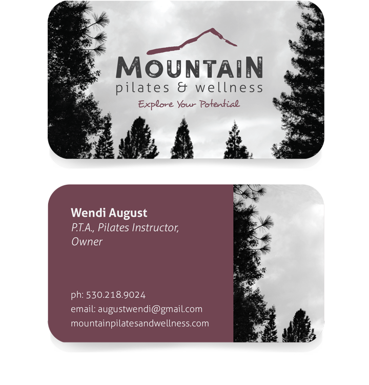 Business Card Design for Mountain Pilates and Wellness