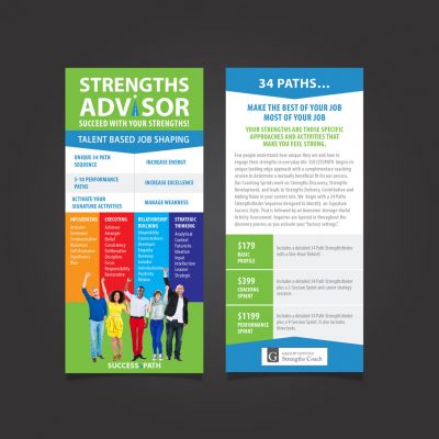 Full Color Rack Card Design for Strengths Advisor